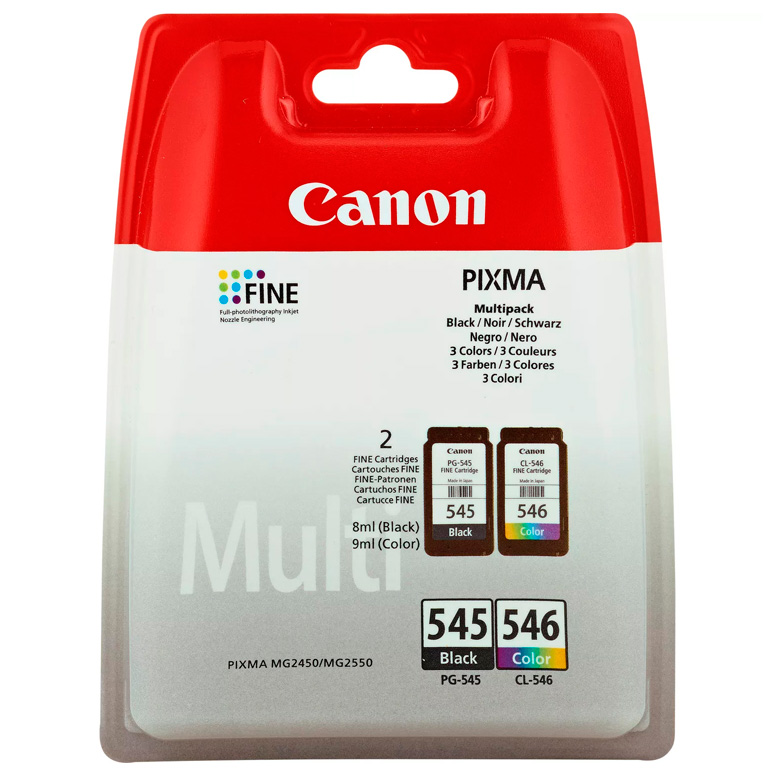 thumbnail image 2 of Canon PG-545 (Black) & CL-546 (Color) Original Ink Cartridge Bundle For PIXMA TS3450 2 of 5