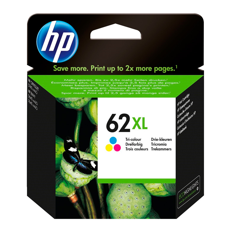 HP 62XL Black / 62 Color Combo Ink Cartridges - Genuine HP, Open Box